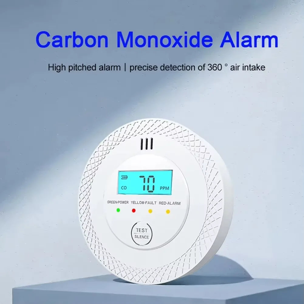 Smart Home Wireless Smoke Alarm with LCD Display