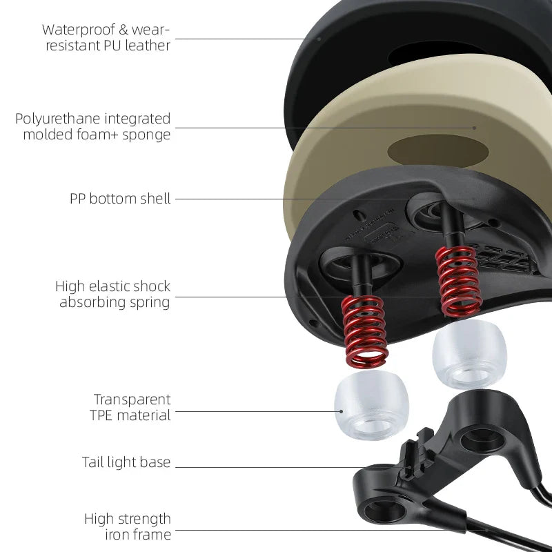 Comfortable Shock-Absorbing Bicycle Saddle with Hollow Design, Waterproof Bike Seat for Enhanced Riding Experience-2