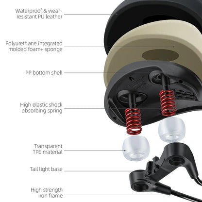 Comfortable Shock-Absorbing Bicycle Saddle with Hollow Design, Waterproof Bike Seat for Enhanced Riding Experience-2
