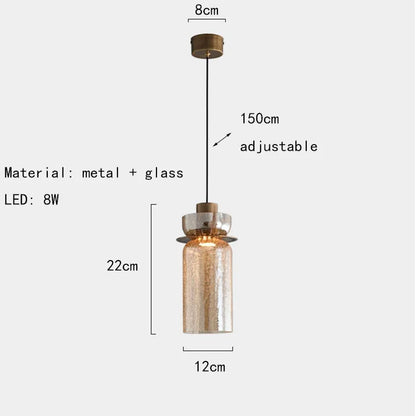 Unique Glass Drop Pendant Light with Cracked Design
