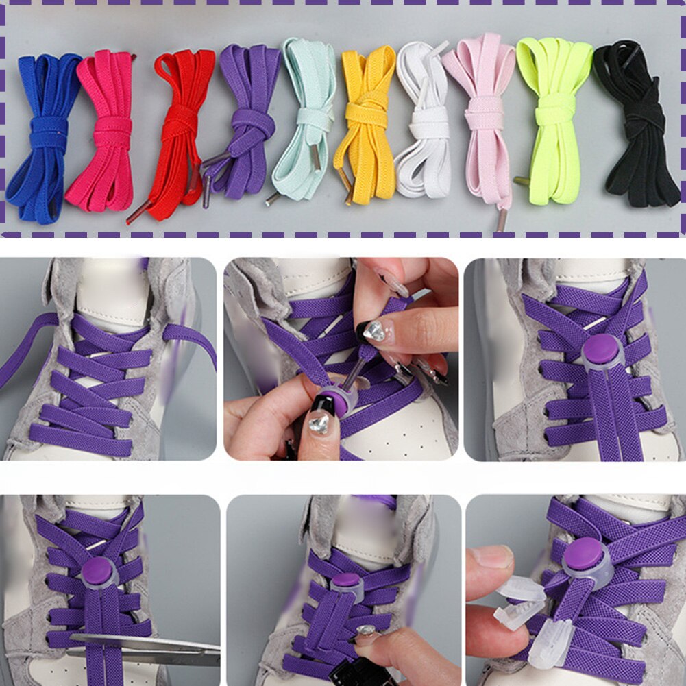 Easy Fit No Tie Elastic Shoe Laces Lock