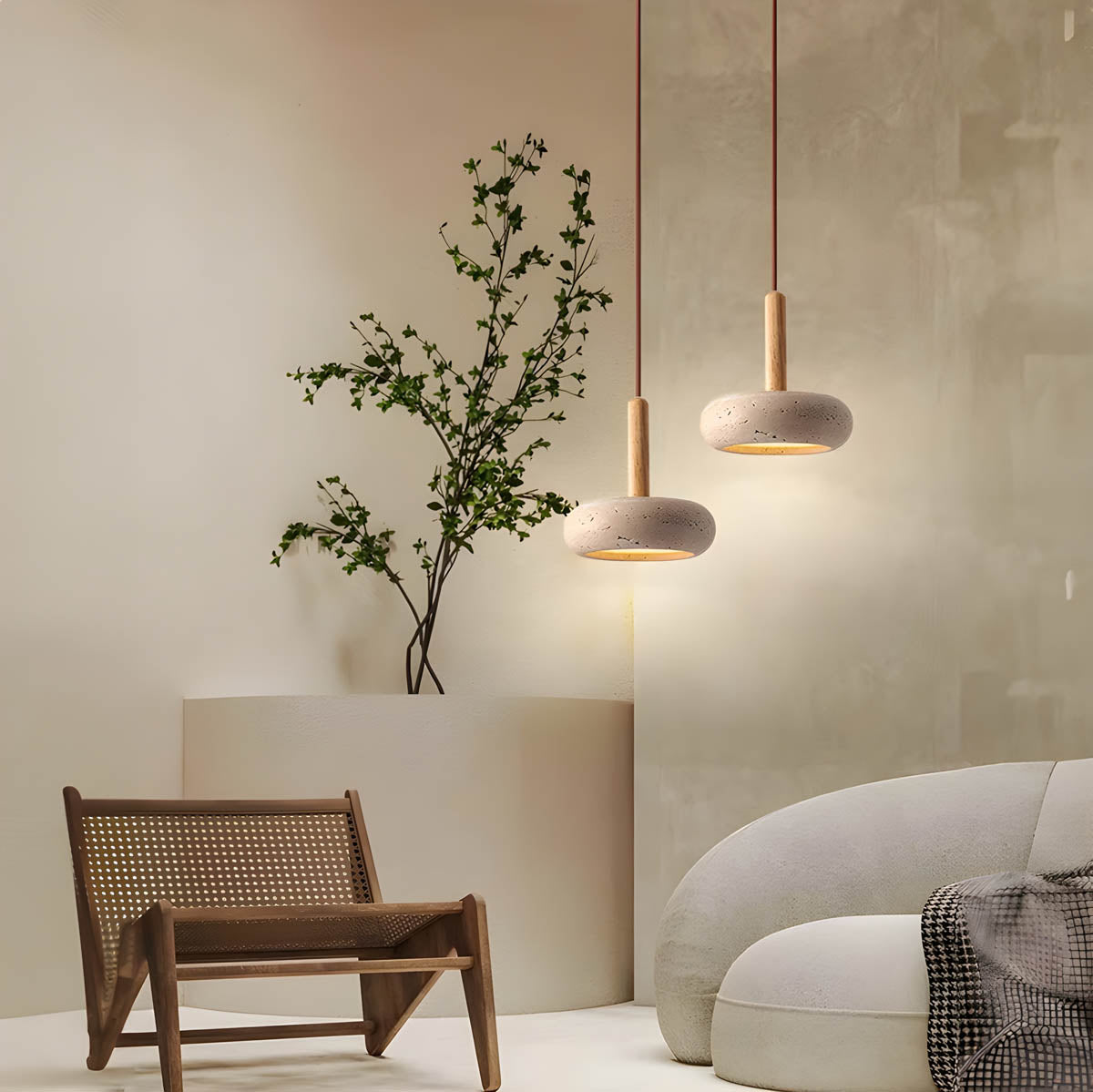 Fesara | Elegant Stone LED Pendant Light