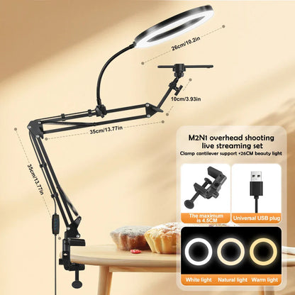Portable LED Ring Light with Phone Clip