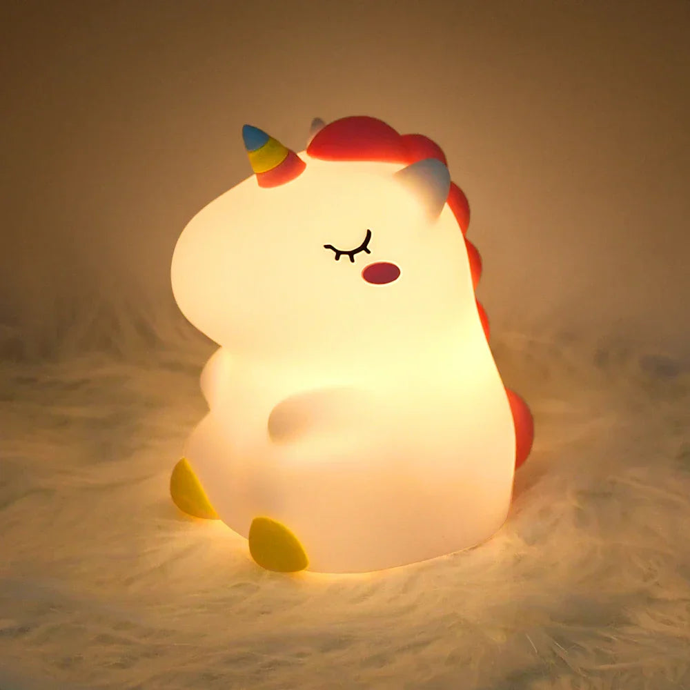 Colorful Unicorn LED Nightlight Soft Silicone USB