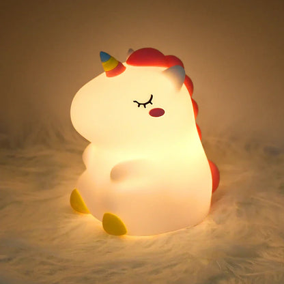 Colorful Unicorn LED Nightlight Soft Silicone USB