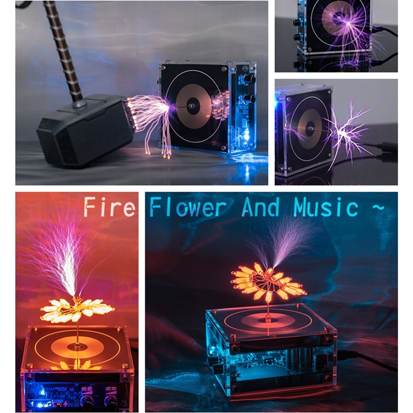Wireless Rechargeable Sound Lamp with Tesla Coil Technology