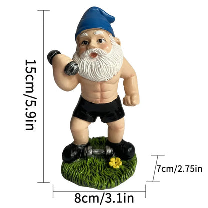 Comical Gnome Resin Statue for Home Garden Decor