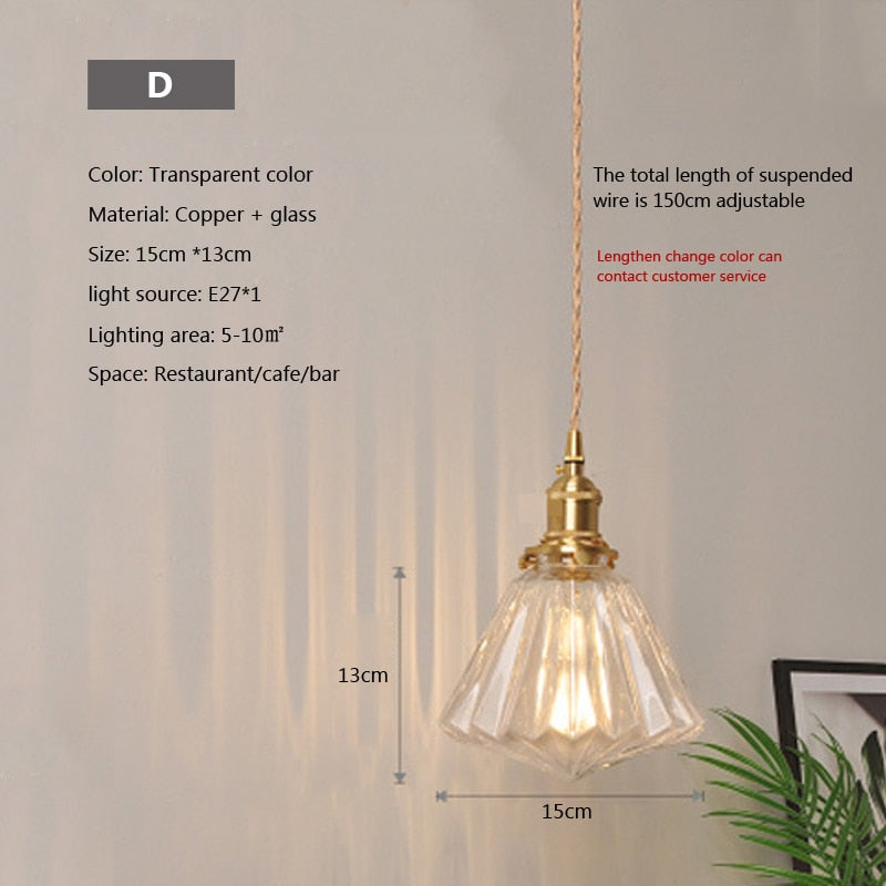 Clear Glass Hanging Pendant Light