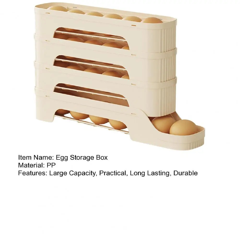 Compact 4-Tier Clear Egg Storage Container