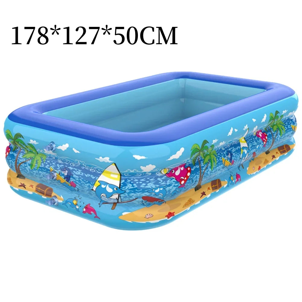 Fun Kids Inflatable Pool with Colorful Garden Design
