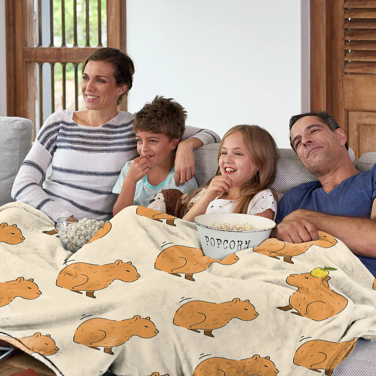 Plush Capybara Fleece Throw Blanket