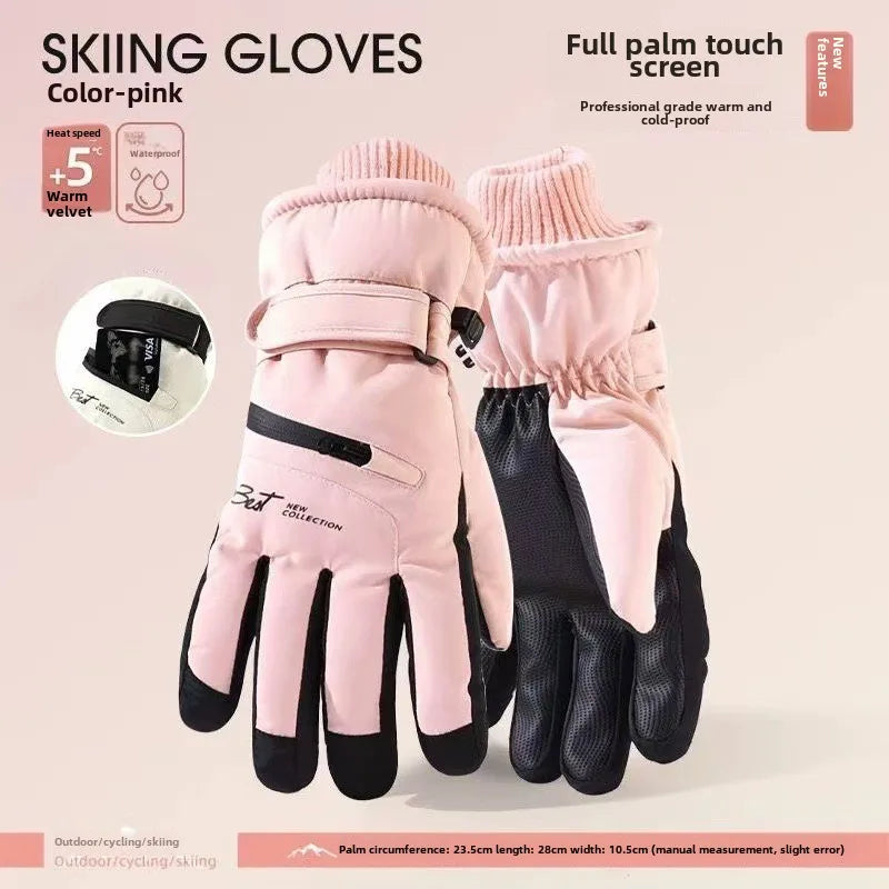 Warm Waterproof Ski Gloves with Touchscreen Fingers