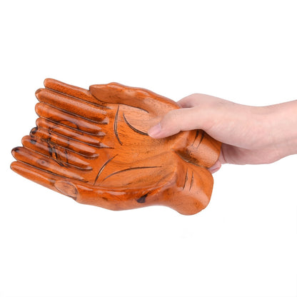 Handcrafted Wooden Prayer Hands Candy Dish Home Decoration