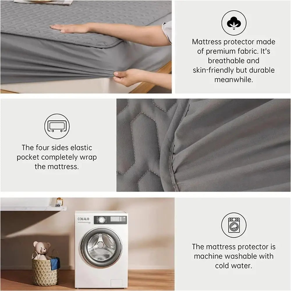 Breathable Waterproof Fitted Latex Mattress Protector Cover