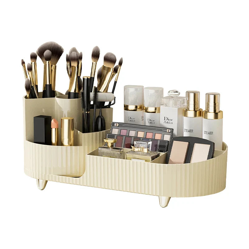 Clear Rotating Makeup Storage Case with Compartments