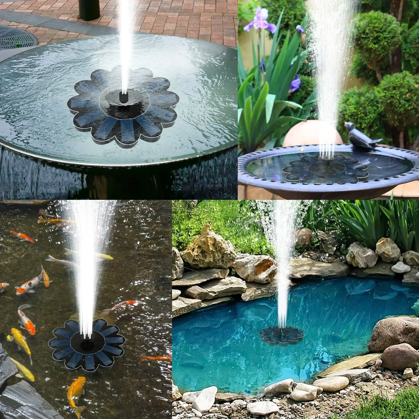 Outdoor Solar Powered Water Fountain Kit - Fesara