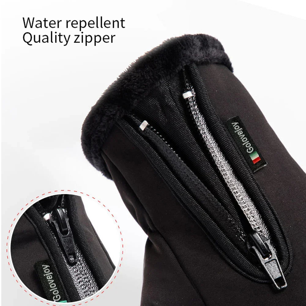 Warm Waterproof Motorcycle Gloves Touchscreen Fleece Lined