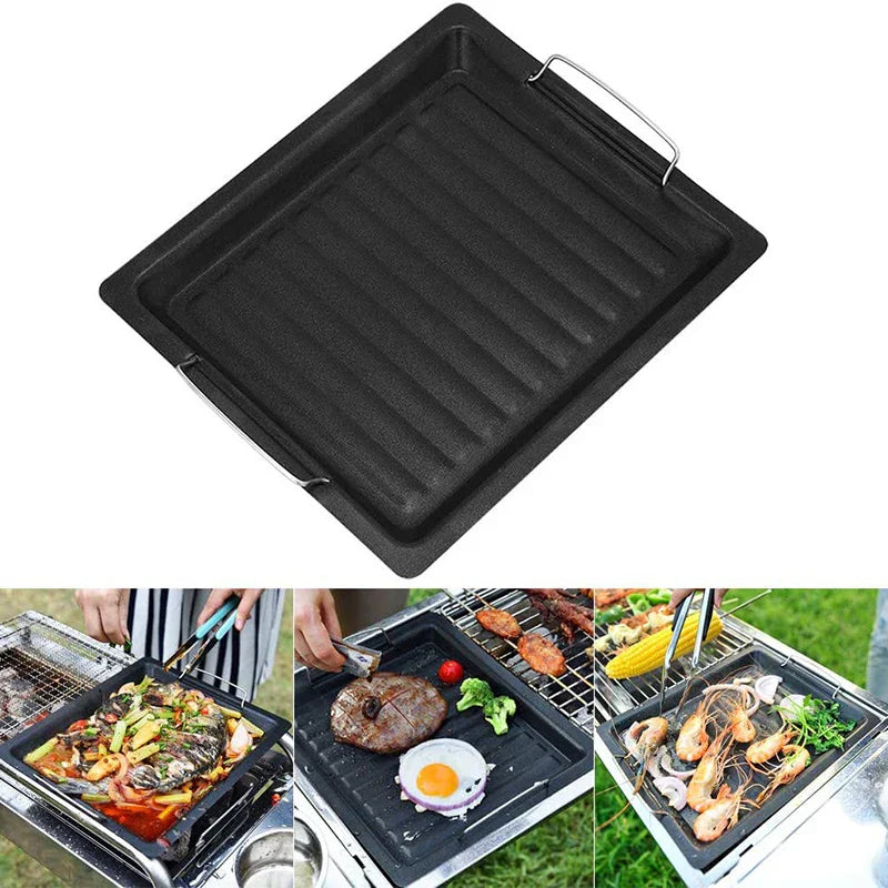 Large Reversible Cast Iron Grill Pan for Gas Grill & Stove - Fesara