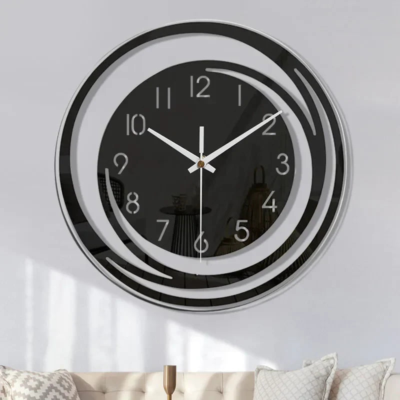 Minimalist White Wall Clock Made of Glass - Fesara