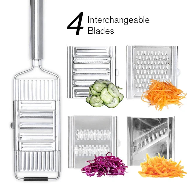 Easy Grip Stainless Steel 3-in-1 Veg Chopper Grater - Fesara