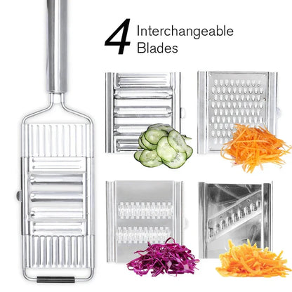 Easy Grip Stainless Steel 3-in-1 Veg Chopper Grater - Fesara
