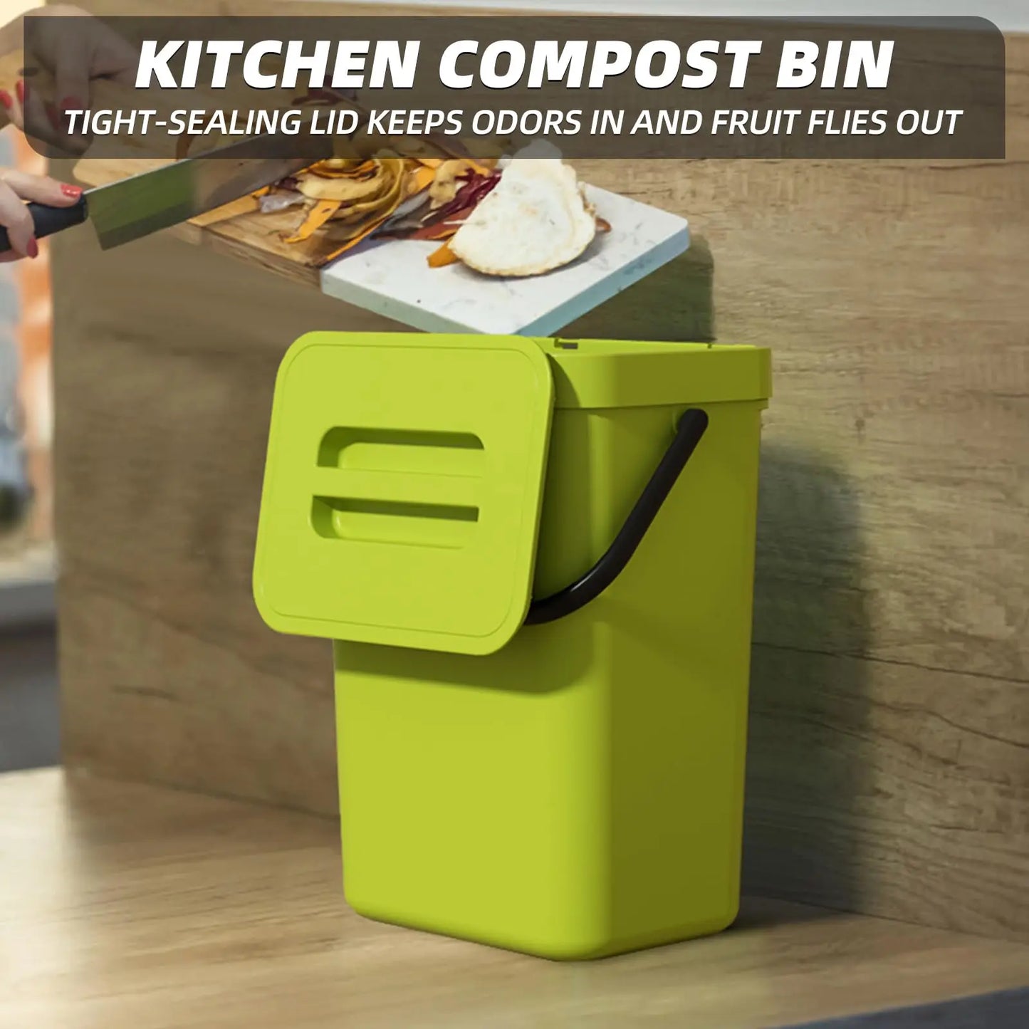 Small Space Saving Hanging Trash Can with Lid