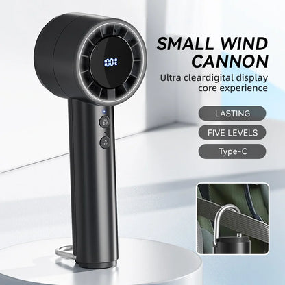 Compact Rechargeable Mini Handheld Fan with LED Display
