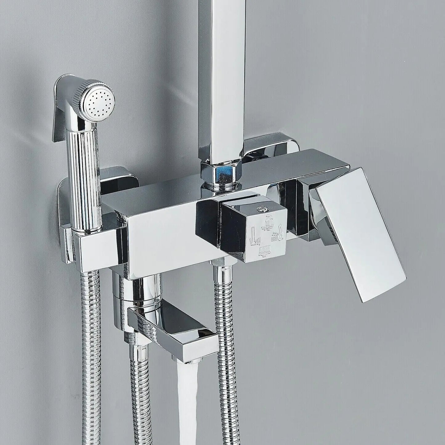 Premium 4-in-1 Shower Head Set with Brass Finish