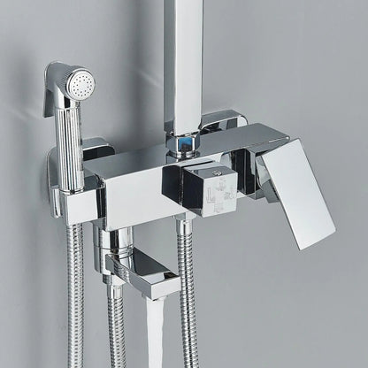 Premium 4-in-1 Shower Head Set with Brass Finish