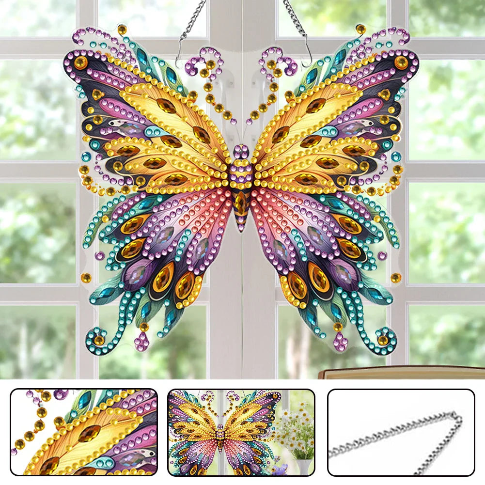 Colorful Crystal Butterfly Decor Pendant