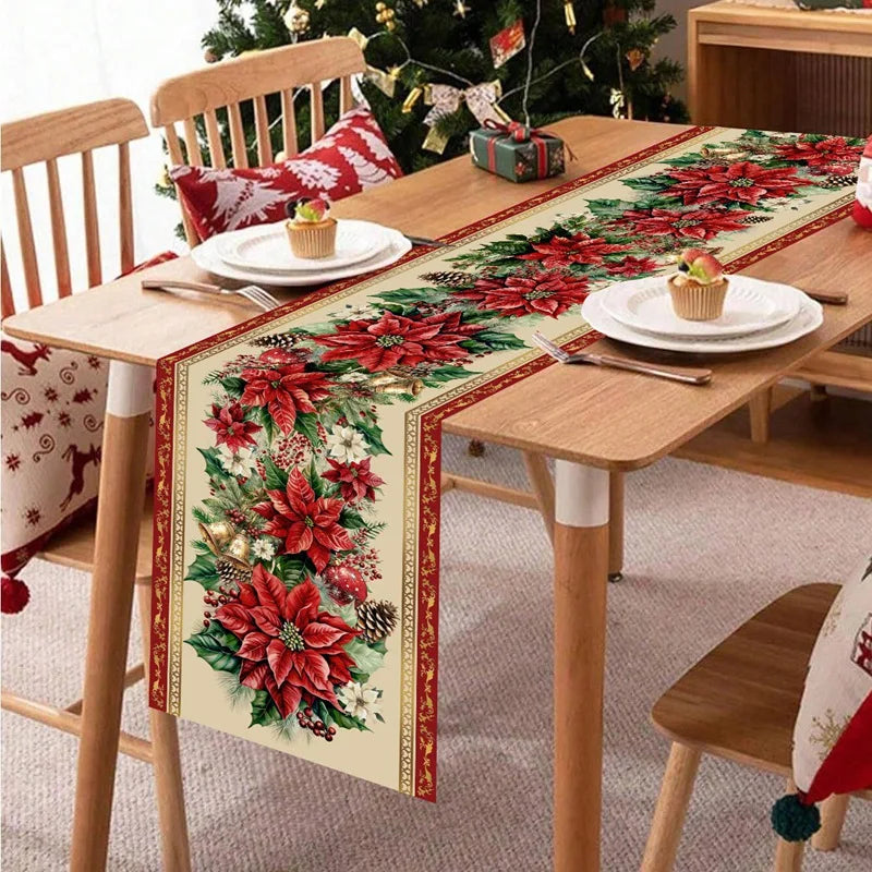 Christmas Table Runner Decorative Holiday Tablecloth 180x35cm