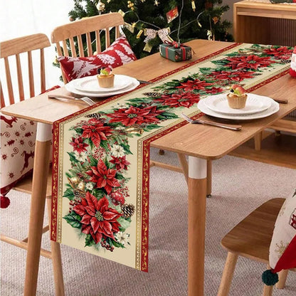 Christmas Table Runner Decorative Holiday Tablecloth 180x35cm