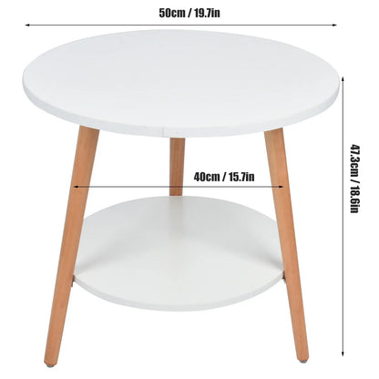 Compact 2 Tier Side Table with Storage for Living Room