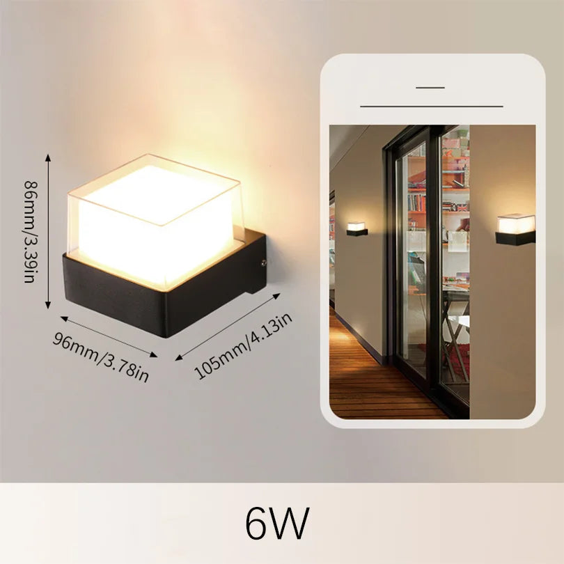 Outdoor Motion Sensor LED Wall Light 6W 12W Waterproof