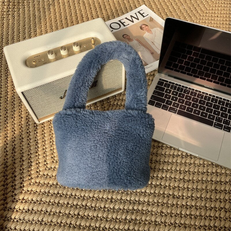Soft Miniature Plush Bucket Handbag