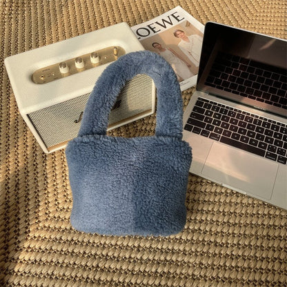 Soft Miniature Plush Bucket Handbag