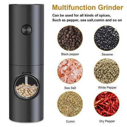 Compact Electric Salt & Pepper Grinder Set