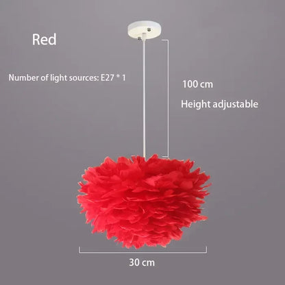 Simple Nordic Feather Drop Lamp with Bright LED