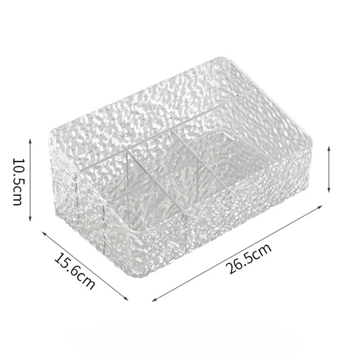 Spacious Makeup Storage Box with Wave Pattern