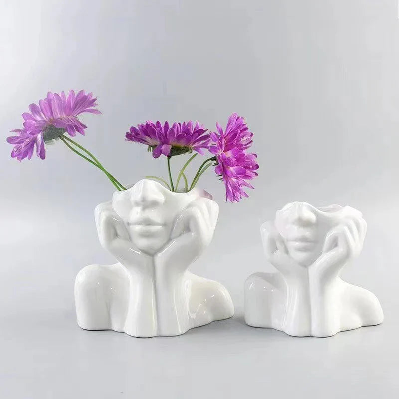 Modern Face Vase - Elegant Home Decor Accent