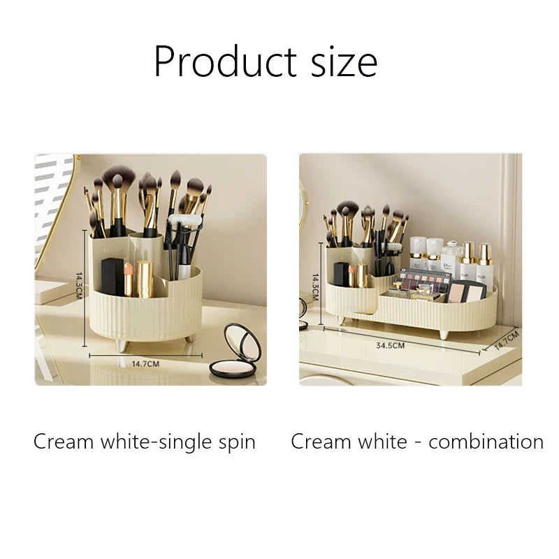 Clear Rotating Makeup Storage Case with Compartments