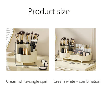 Clear Rotating Makeup Storage Case with Compartments