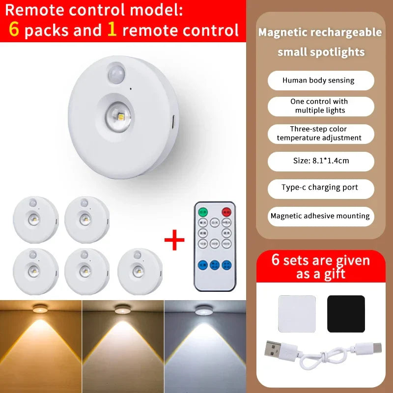 Motion Activated LED Night Light, Dimmable Battery Lamp