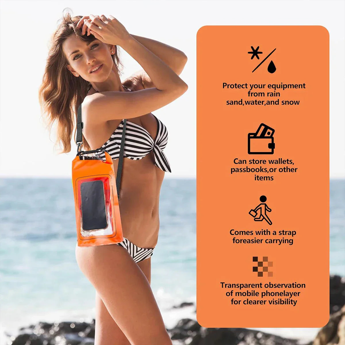 Waterproof Dry Bag with Phone Window for Swimming
