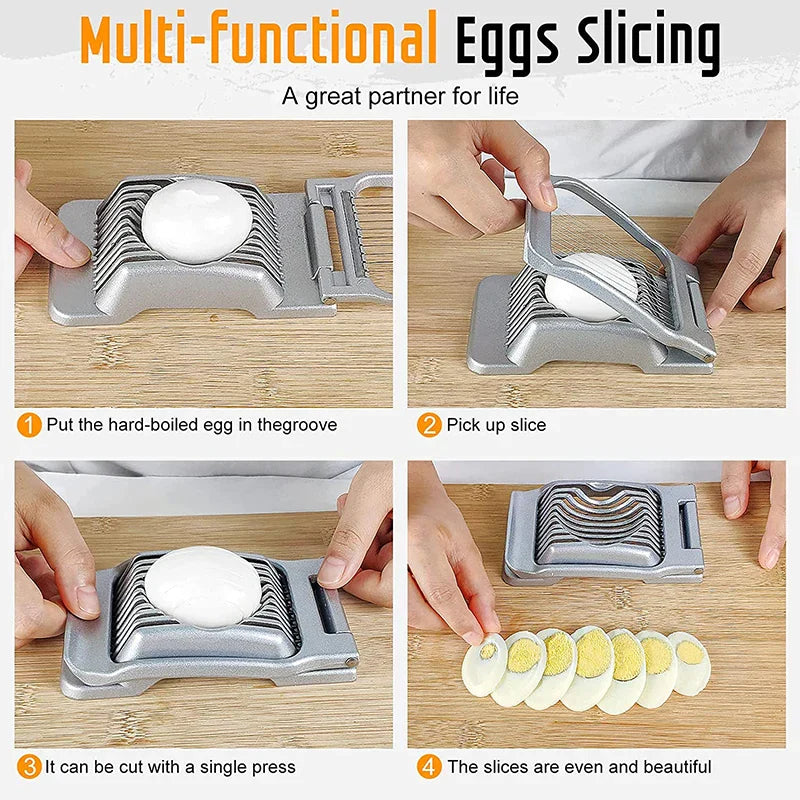Easy Egg Slicer with Sharp Stainless Steel Blades