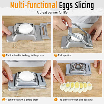 Easy Egg Slicer with Sharp Stainless Steel Blades