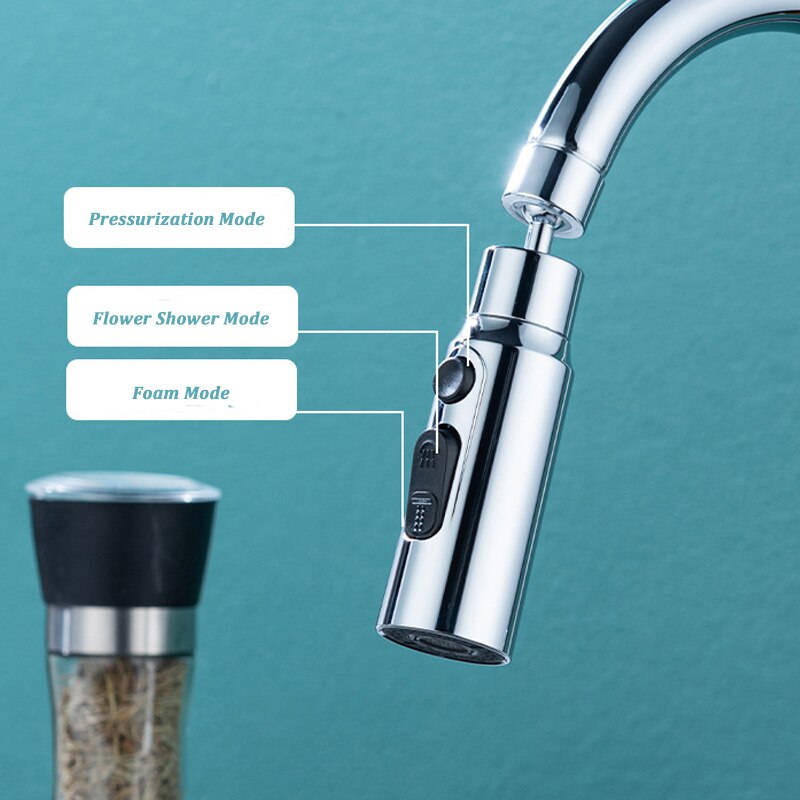 Water Saving 3-Mode Faucet Adapter