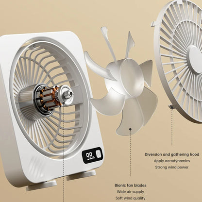 Compact USB Personal Fan with 5-Speed Settings