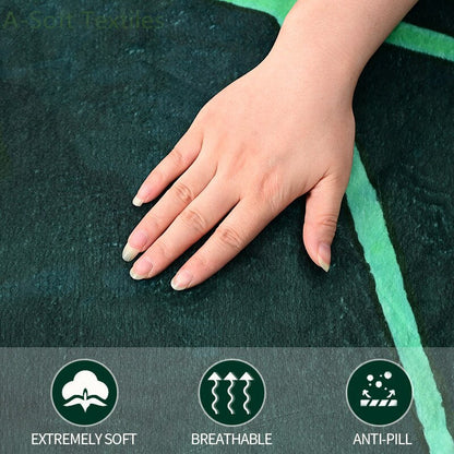 Plush Large Leaf Pattern Throw Blanket