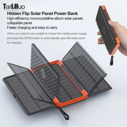 Portable Solar Power Bank 15W Wireless Charger